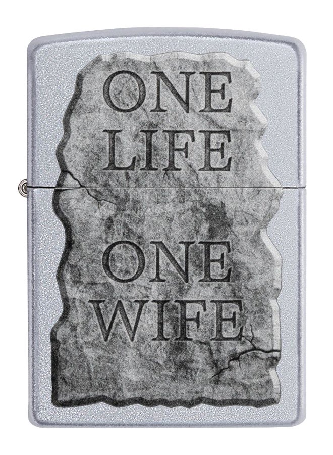 Zippo One Life One Wife Design Gas Lighter 8.5 x 6cm - Image 1