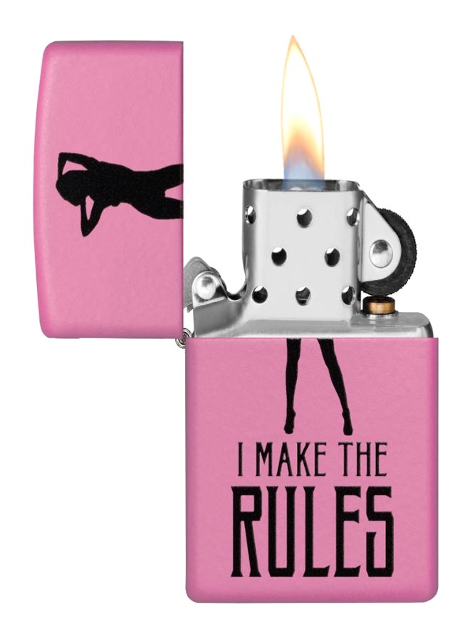 زيبو قداحة غاز مطبوع عليها عبارة I Make The Rules وردي/أسود 8.5 x 6Ø³Ù†ØªÙŠÙ…ØªØ±  - Image 2