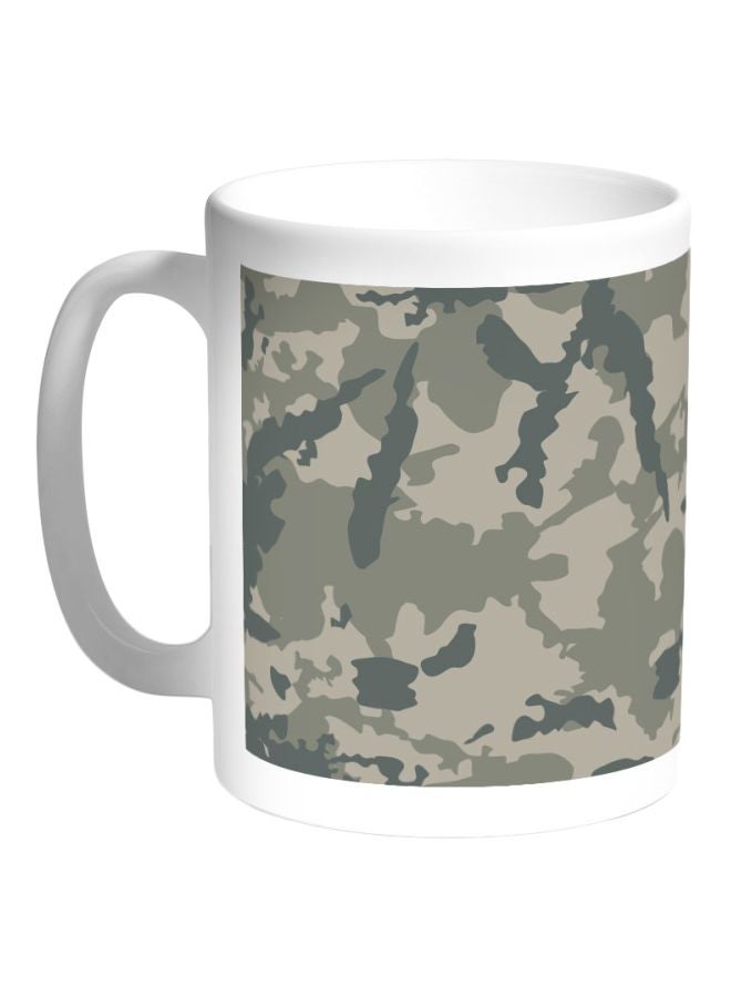 Army Printed Coffee Mug White/Green/Grey