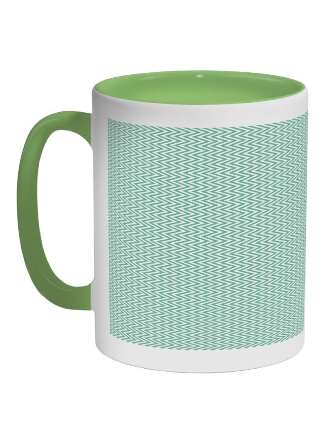 Decalac Motifs Printed Coffee Mug Green/White 