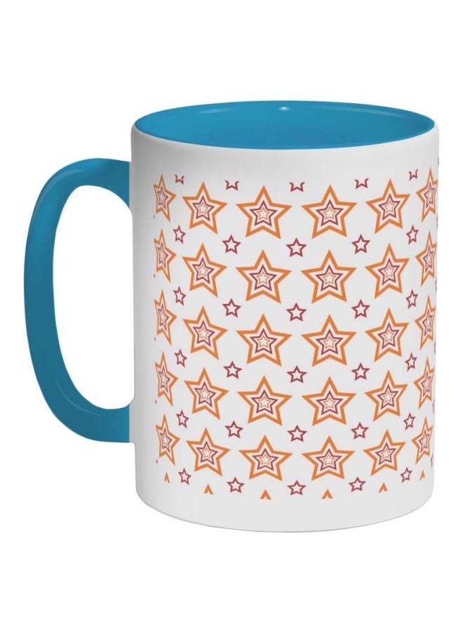 ديكالاك مج قهوة بطبعة نجوم متعددة أزرق/أبيض/برتقالي 325ملليلتر