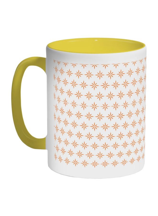 Decalac Stars Printed Coffee Mug Yellow/White/Orange