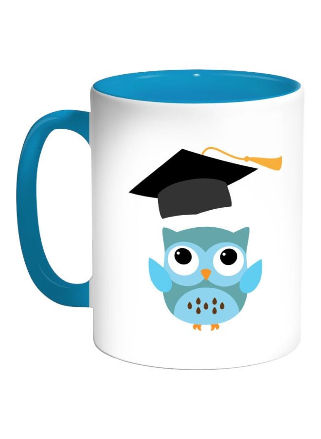 ديكالاك مج قهوة بطبعة بومة التخرج أزرق/ أبيض/أحمر 325ملليلتر