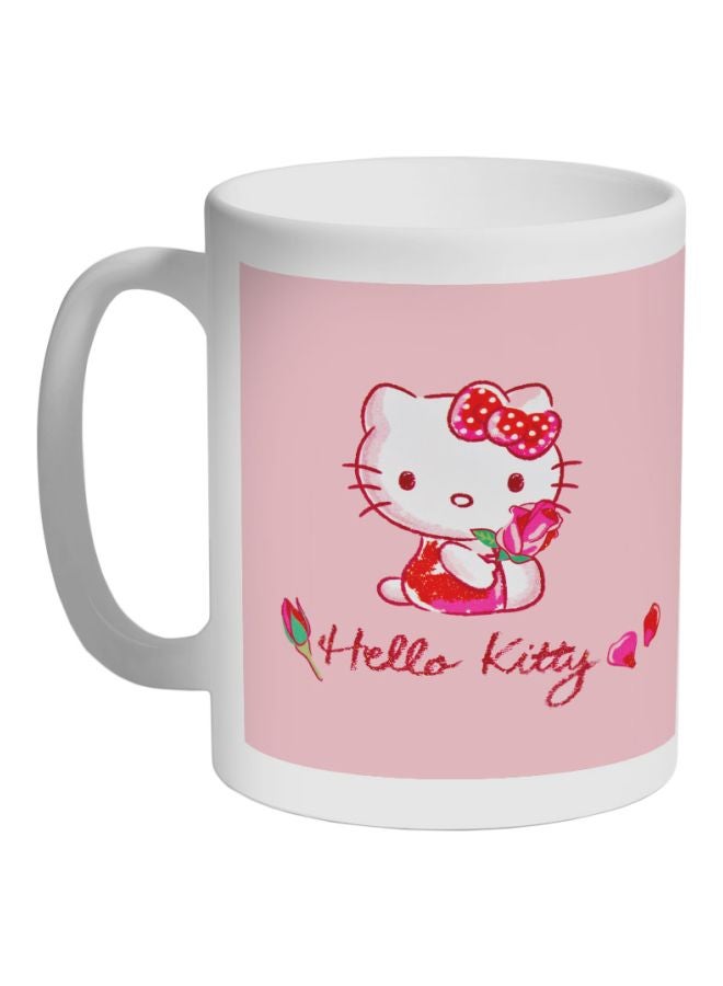Decalac Hello Kitty Printed Ceramic Coffee Mug White/Pink/Red 325ml