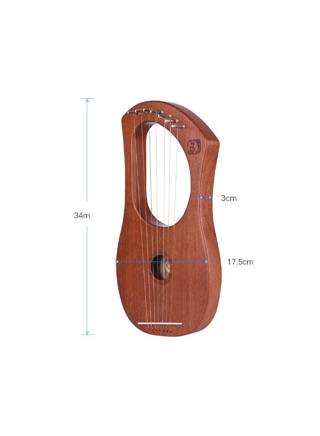 Walter.t 7-String Lyre Mahogany Harp With Carry Bag - Image 5