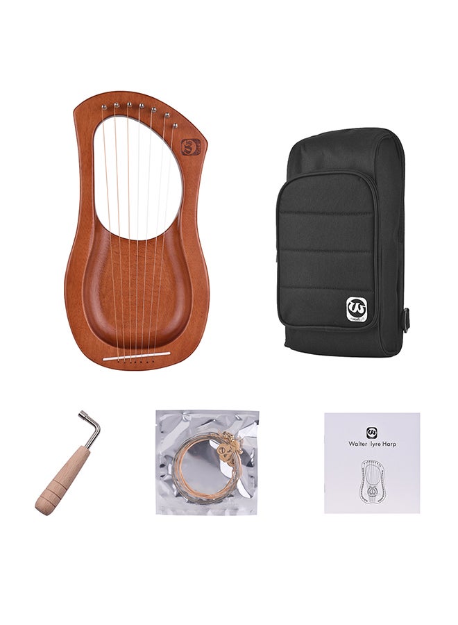 Walter.t 7-String Lyre Mahogany Harp With Carry Bag - Image 1