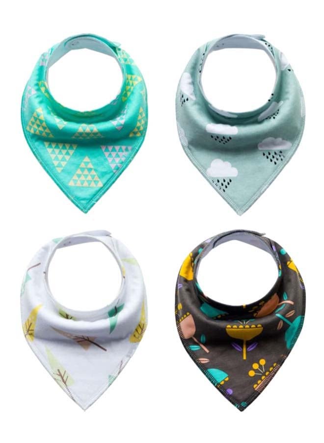 Happy Cherry 4-Piece Printed Bandana Bib Set - Image 1