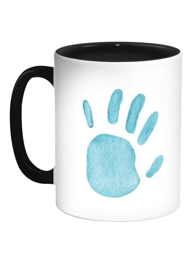 ديكالاك مج قهوة بطبعة كف اليد أسود/أزرق/أبيض