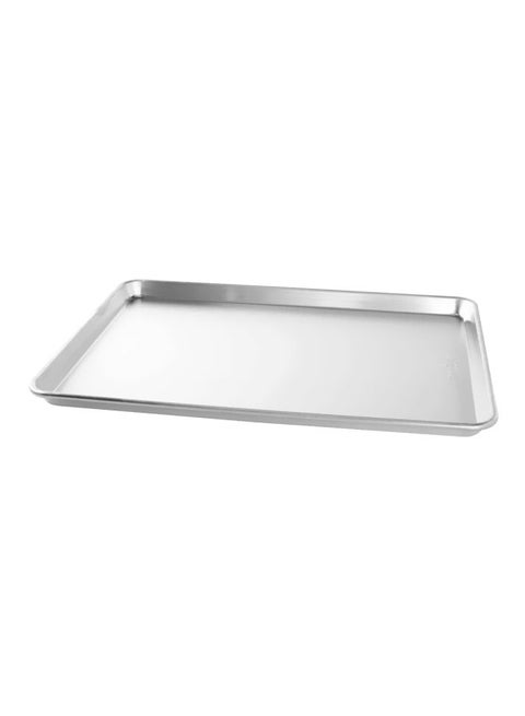 Light Aluminium Baking Tray Silver 39x2.5x28centimeter
