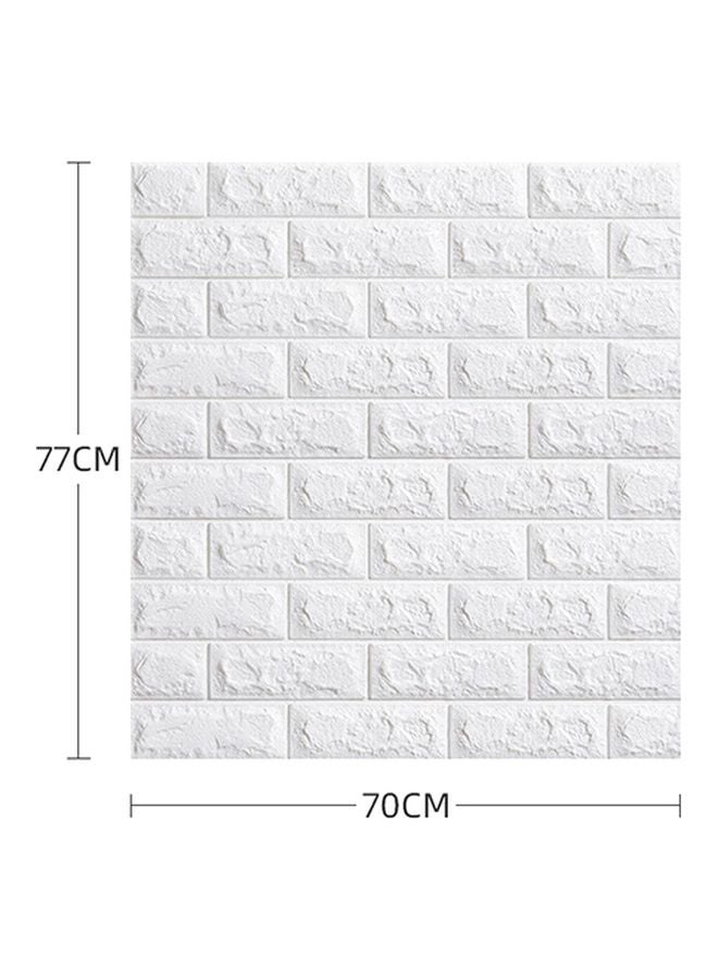 5-Piece 3D Embossed Brick Stone Wall Sticker Set White 70x77decimeter