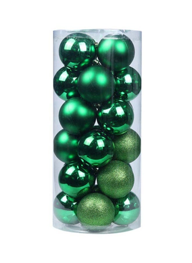 24-Piece Party Decor Hanging Ornament Balls Dark Green 4cm - Image 1