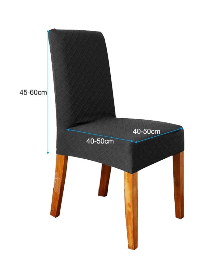 4-Piece Diamond Lattice Designed Protective Dining Chair Covers Black 48x4x48centimeter  - Image 5