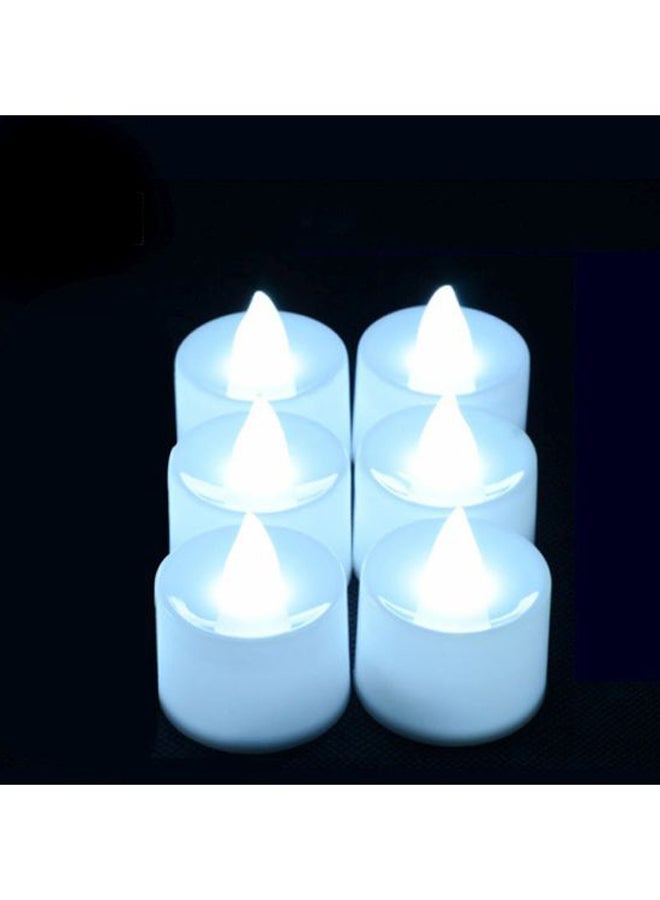 6-Piece Decorative LED Flameless Candle Lamp Set White 15x13x5centimeter