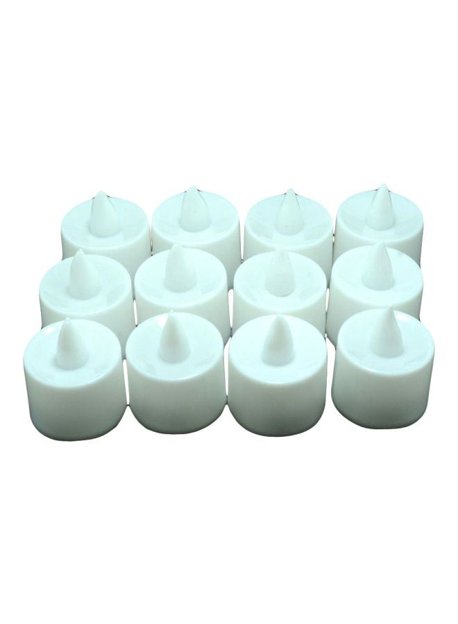 12-Piece Decorative LED Flameless Candle Lamp Set White 20x15x6centimeter - Image 1