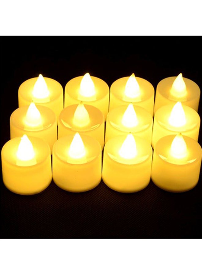 12-Piece Decorative LED Flameless Candle Lamp Set White 20x15x6centimeter - Image 5