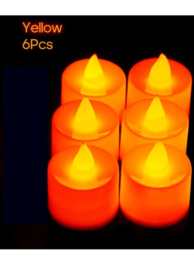 6-Piece Decorative LED Flameless Candles Yellow 15x13x5cm - Image 2