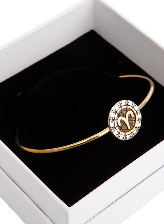 بيج ديزاين سوار من الفضة عيار 925 والنحاس بصميم برج الحمل مع حجر الزركون - Image 3