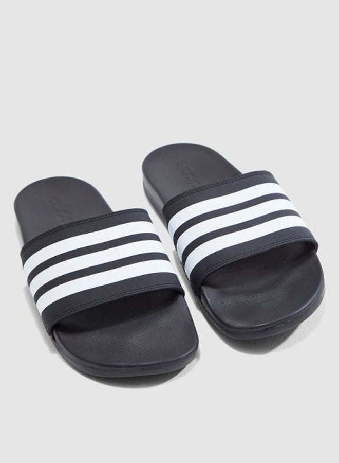 Adidas - Adilette Cloudfoam Plus Stripes Slides Core  Black/Cloud    White - Image 1