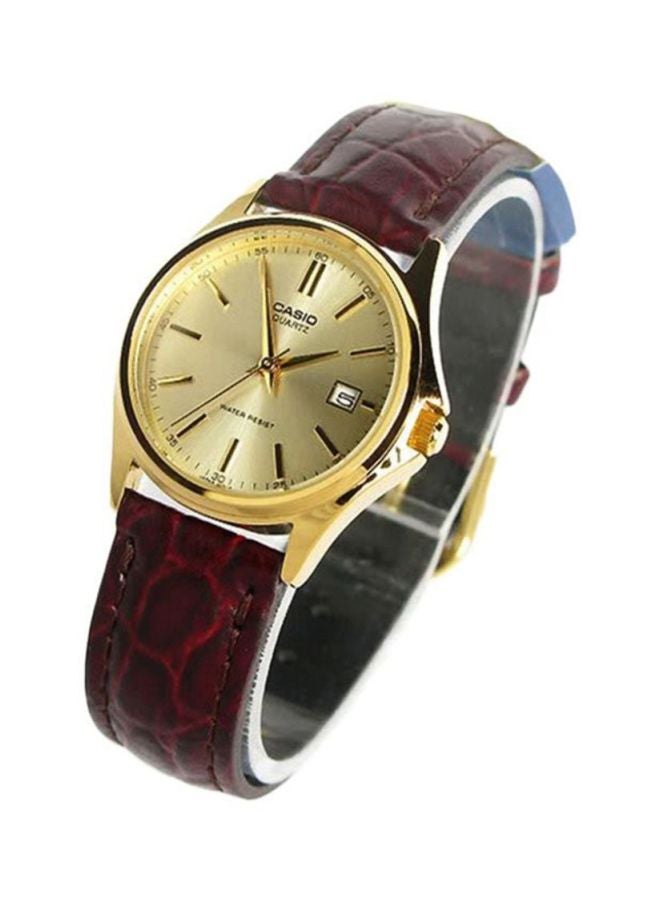 كاسيو ساعة يد إنتايسر بعقارب طراز LTP-1183Q-9A - مقاس 29 مم - لون بني للنساء - Image 3