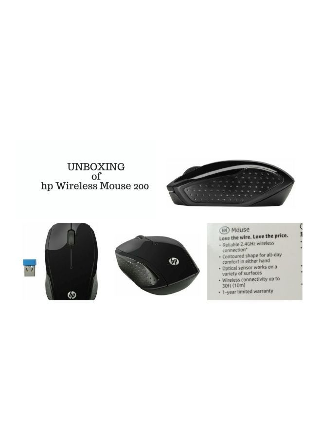 HP 200 Wireless Optical Mouse Black/Grey  - Image 4