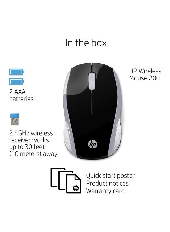 HP 200 Wireless Optical Mouse Black/Grey  - Image 4