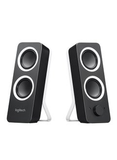 Z200 PC Speakers, Stereo Sound, 10 Watts Peak Power, 2 x 3.5mm Inputs, Headphone Jack, Adjustable Bass, Volume Controls,PC/TV/Smartphone/Tablet Midnight Black