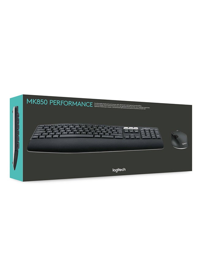 Logitech - MK850 Multi-Device Wireless Keyboard and Mouse Combo, 2.4GHz Wireless and Bluetooth, Curved Keyframe & Wireless Mouse, 12 Programmable Keys, 3-Year Battery Life, PC/Mac Black - Image 1