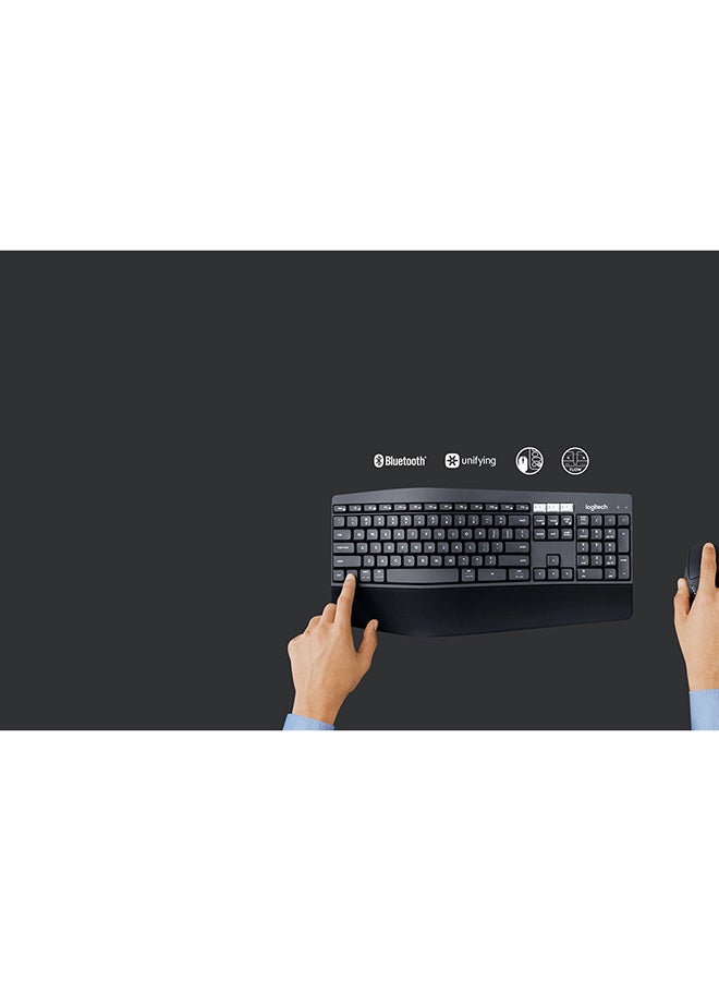 Logitech - MK850 Multi-Device Wireless Keyboard and Mouse Combo, 2.4GHz Wireless and Bluetooth, Curved Keyframe & Wireless Mouse, 12 Programmable Keys, 3-Year Battery Life, PC/Mac Black - Image 1