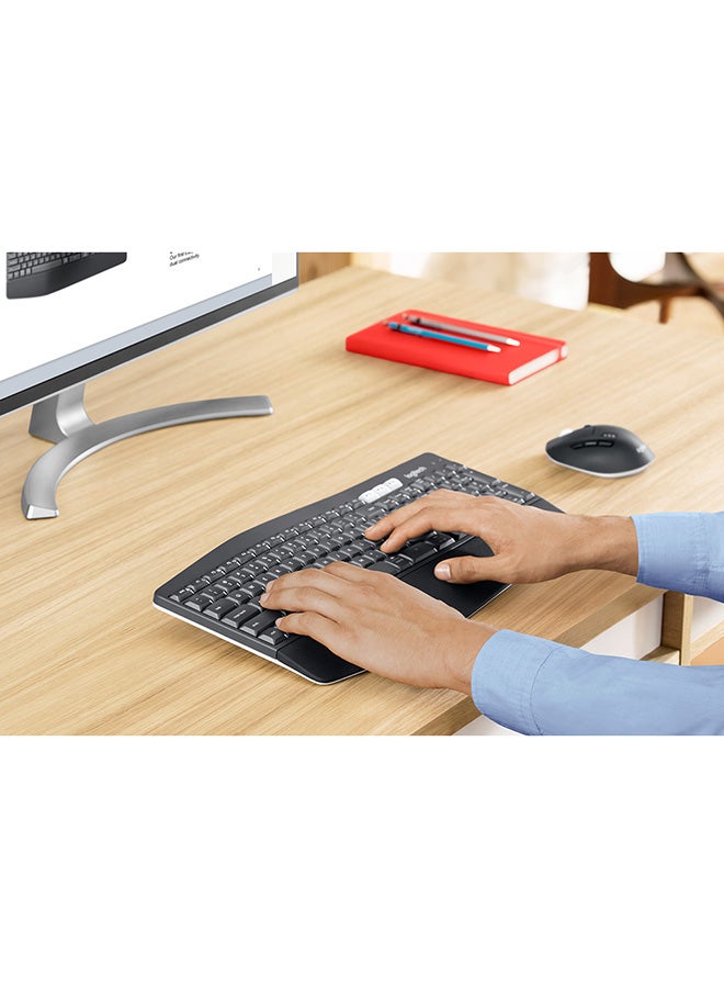 Logitech - MK850 Multi-Device Wireless Keyboard and Mouse Combo, 2.4GHz Wireless and Bluetooth, Curved Keyframe & Wireless Mouse, 12 Programmable Keys, 3-Year Battery Life, PC/Mac Black - Image 1