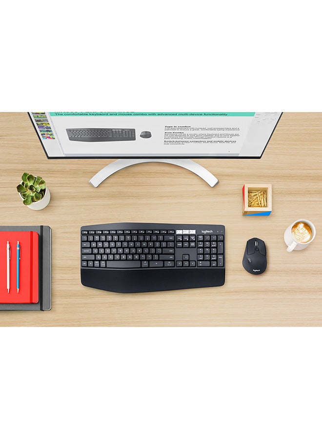 Logitech - MK850 Multi-Device Wireless Keyboard and Mouse Combo, 2.4GHz Wireless and Bluetooth, Curved Keyframe & Wireless Mouse, 12 Programmable Keys, 3-Year Battery Life, PC/Mac Black - Image 1