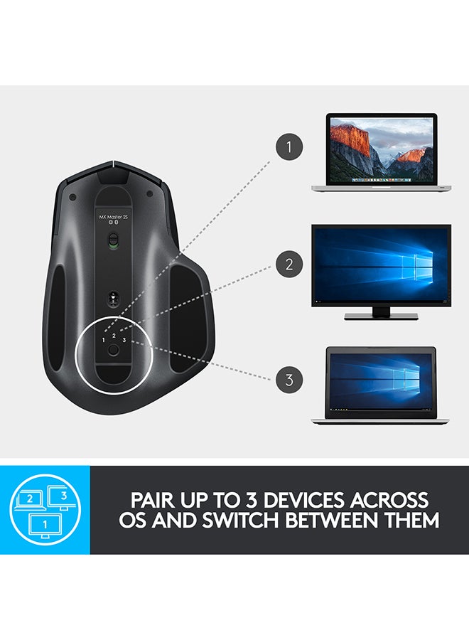 Logitech - MX Master 2S USB Wireless Mouse With Receiver Black - Image 1