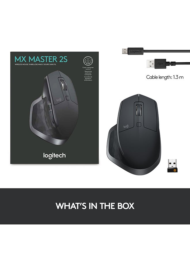 Logitech - MX Master 2S USB Wireless Mouse With Receiver Black - Image 1