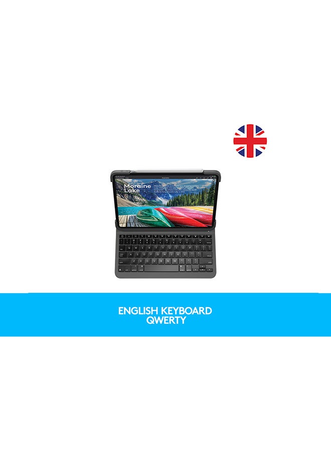 Logitech - Slim Folio Pro Tablet Keyboard Case For Apple iPad Pro 12.9 Inch (3rd Gen) Black - Image 1