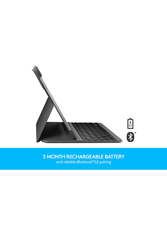 Logitech - Slim Folio Pro Tablet Keyboard Case For Apple iPad Pro 12.9 Inch (3rd Gen) Black - Image 1