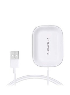 PROMATE Wireless Charger For AirPods, Powerful 5W Wireless Charging Dock with Anti-Slip Surface Design and Over-Charging Protection For AirPods and AirPods Pro, AuraPod-1 White  - Image 1
