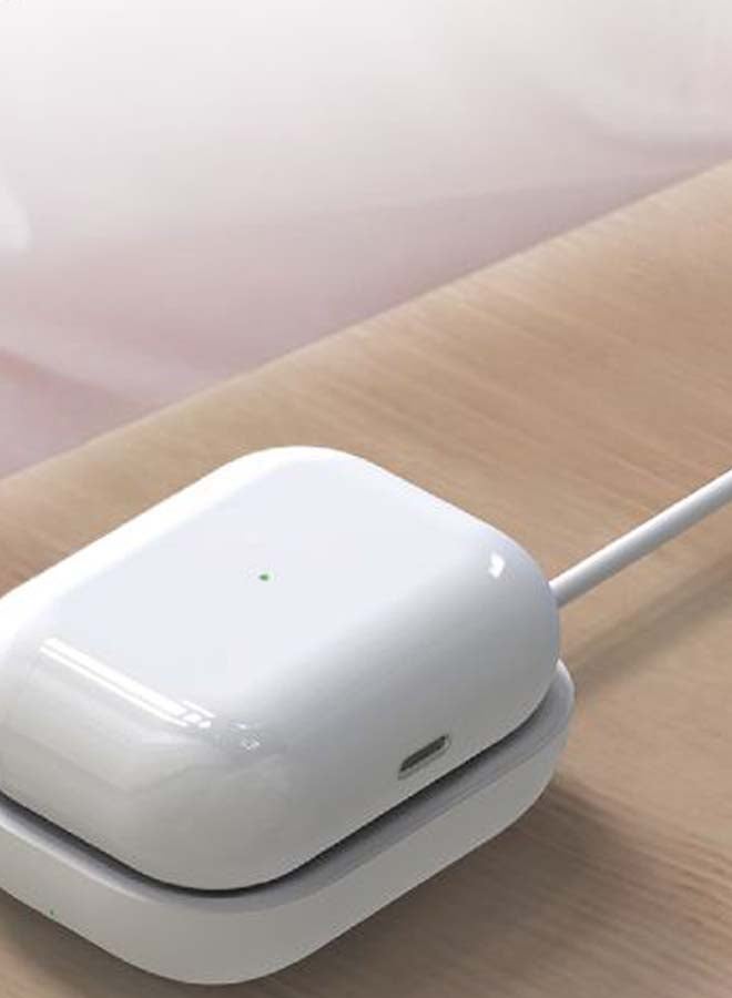 PROMATE - Wireless Charger For AirPods, Powerful 5W Wireless Charging Dock with Anti-Slip Surface Design and Over-Charging Protection For AirPods and AirPods Pro, AuraPod-1 White - Image 1