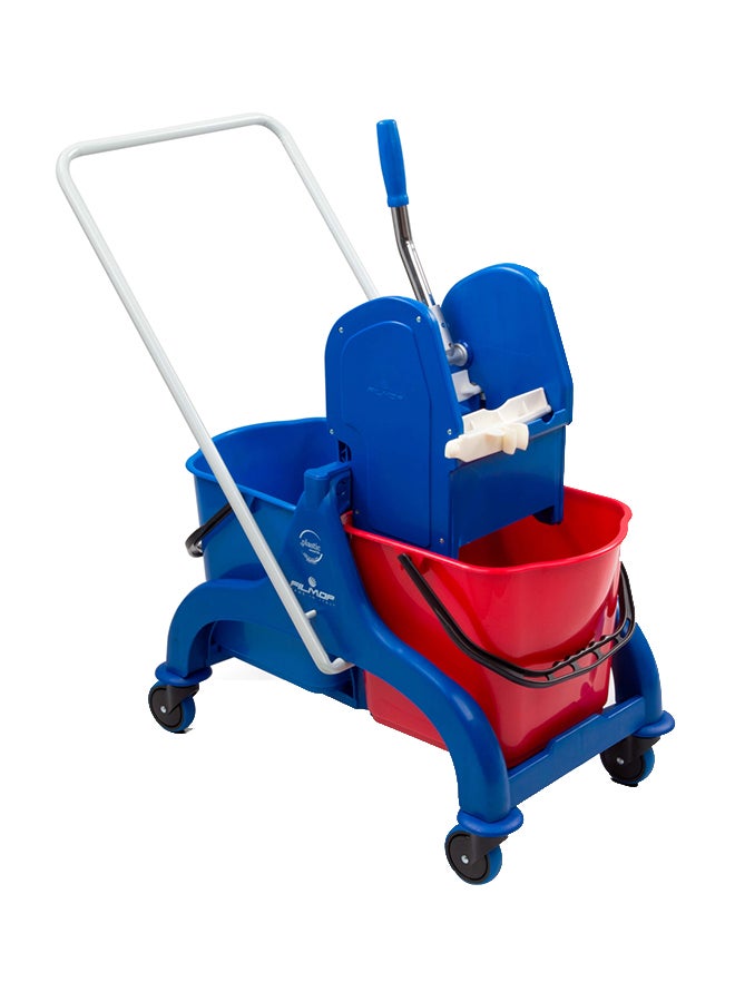 Generic Double Mop Bucket Trolley With Wringer Red/Black/Blue 50Liters 