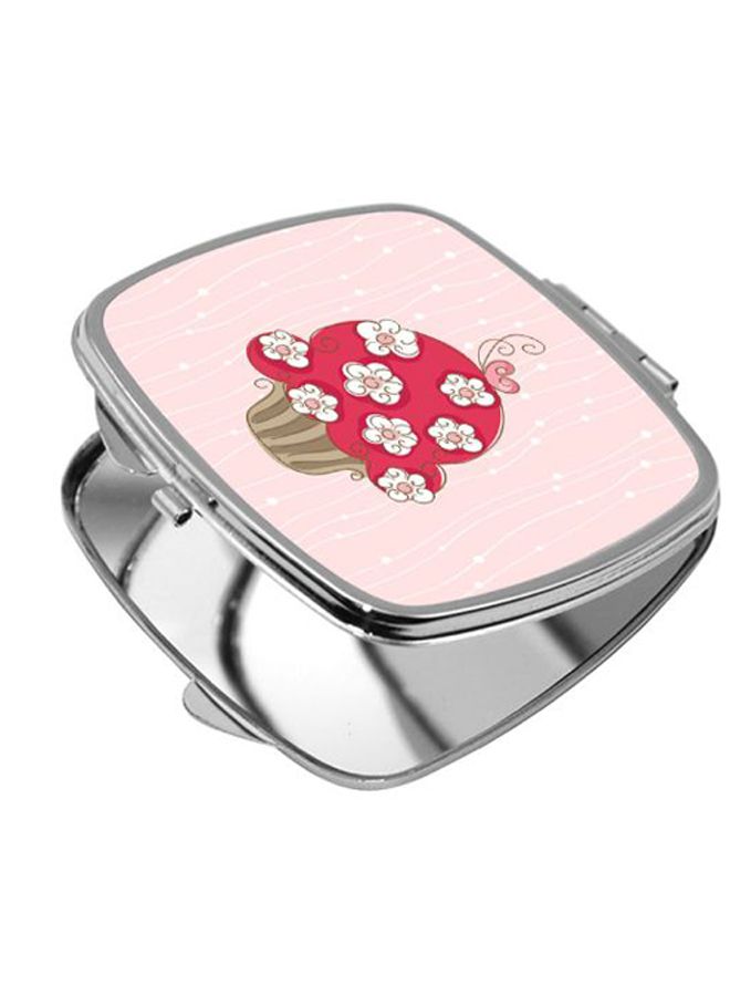 Decalac - Square Curve Shape Cake Flowers Pocket Mirror Multicolour - Image 1