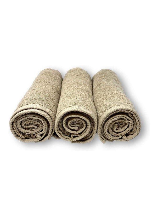 3-Piece Cotton Bath Towel Set Beige 70x140cm - v1594740869/N39266905A_2