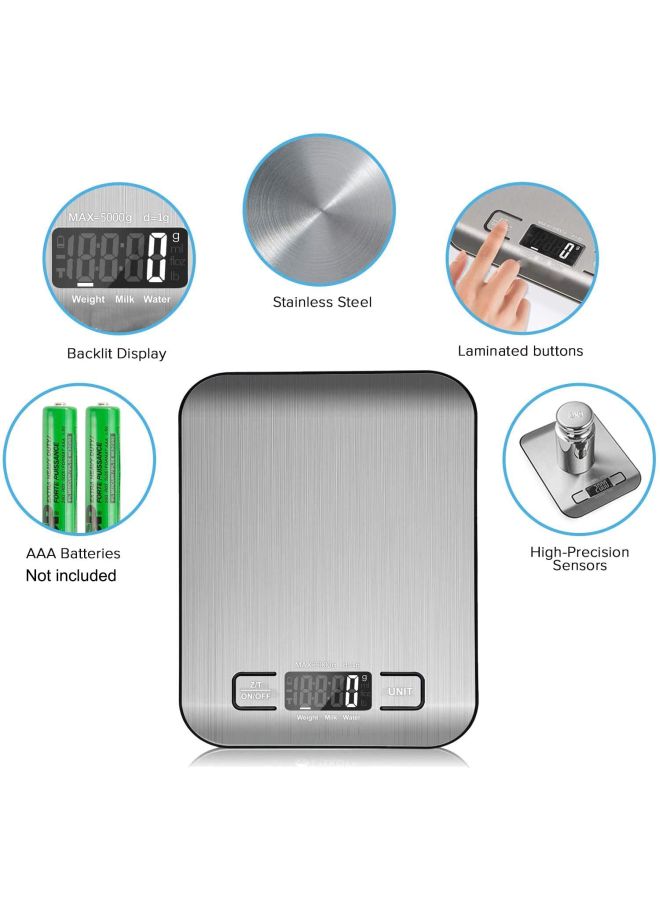 ABS Digital Measuring Scale Silver 7.1x5.5x0.6inch - Image 3