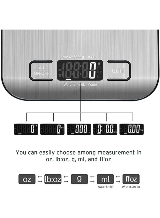 ABS Digital Measuring Scale Silver 7.1x5.5x0.6inch - Image 4