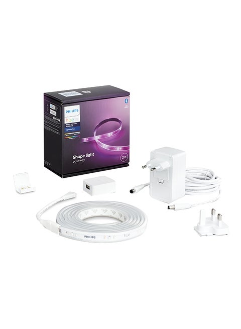 Philips Hue Indoor 6-Foot Smart LED Light Strip Plus Base Kits with Plugs - Color-Changing Single-Color Effect - 2 Pack Blue/Green/Pink ‎200 x 1.2 x 0.3cm