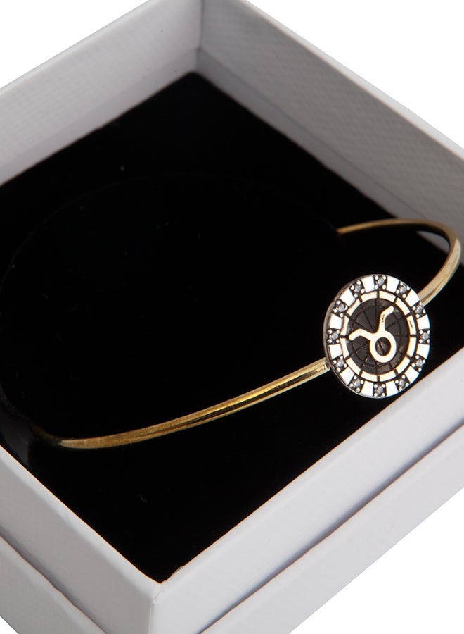 بيج ديزاين سوار من الفضة والنحاس الأصفر عيار 925 بتصميم علامة برج الثور وحجر الزركون - Image 3