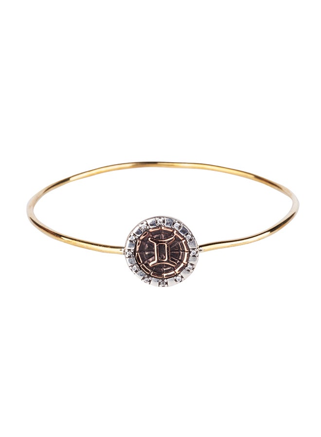 بيج ديزاين سوار من النحاس والفضة عيار 925 قيراط مرصع بحجر الزركونيا على شكل برج الجوزاء - Image 1