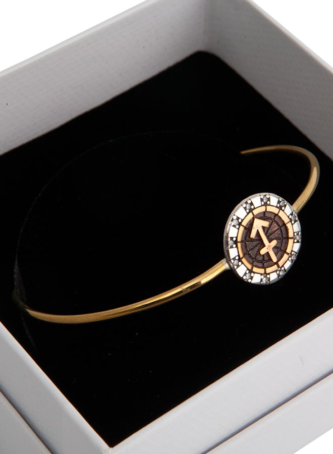 Biggdesign - 925 C Silver And Brass Horoscope Sagittarius Bracelet with Zircon Stone - Image 1