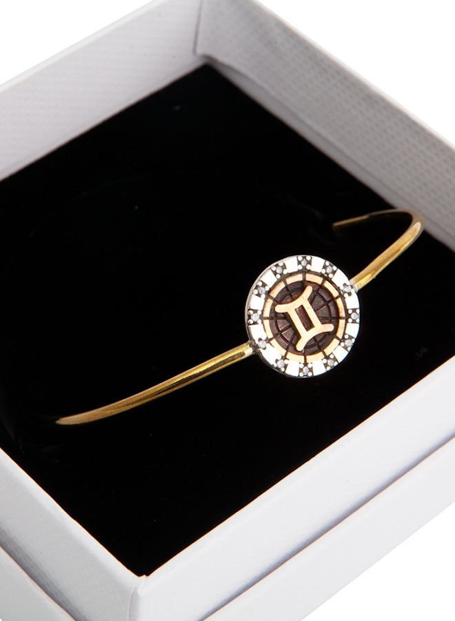 بيج ديزاين سوار من النحاس والفضة عيار 925 قيراط مرصع بحجر الزركونيا على شكل برج الجوزاء - Image 2