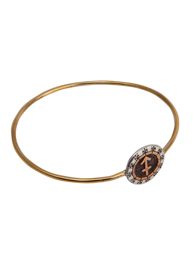 Biggdesign - 925 C Silver And Brass Horoscope Sagittarius Bracelet with Zircon Stone - Image 1