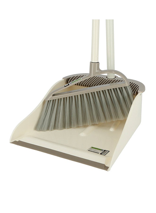 Royalford Royal Bright Broom With Dust Pan Beige 31x28x90 cm  - Image 5
