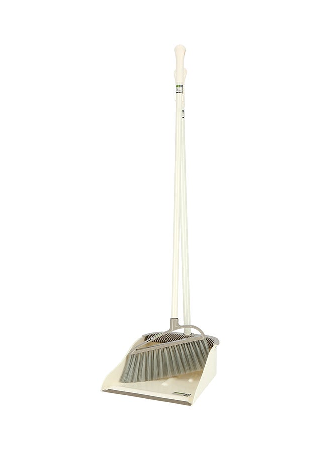 Royalford Royal Bright Broom With Dust Pan Beige 31x28x90 cm  - Image 3