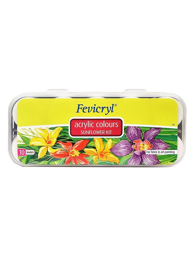 Pidilite 10-Piece Acrylic Sunflower Kit 10x15ml Multicolour  - Image 2